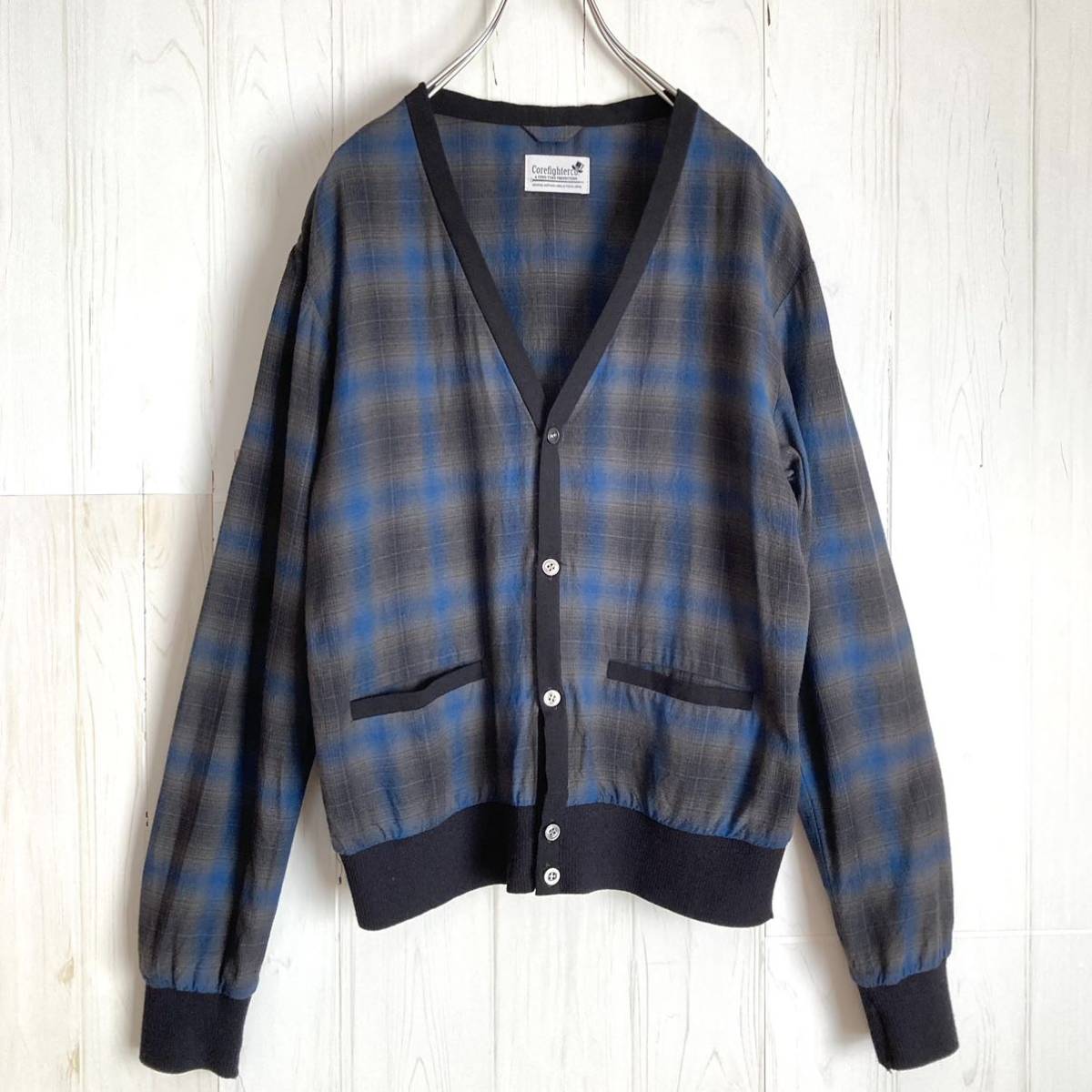 コアファイター オンブレチェック カーディガン COREFIGHTER Mサイズ