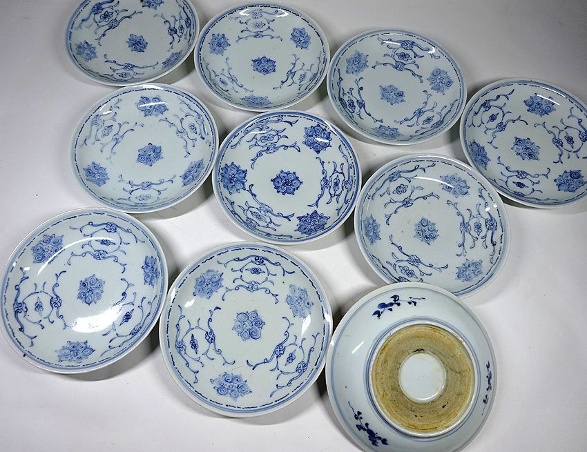 緑屋ft□ 中国古玩 新渡 染付 皿 10枚 唐物 時代物 i9/7-6715/29 緑屋ft□ 中国古玩 新渡 染付 皿 10枚 唐物 時代物 i9/7-6715/29