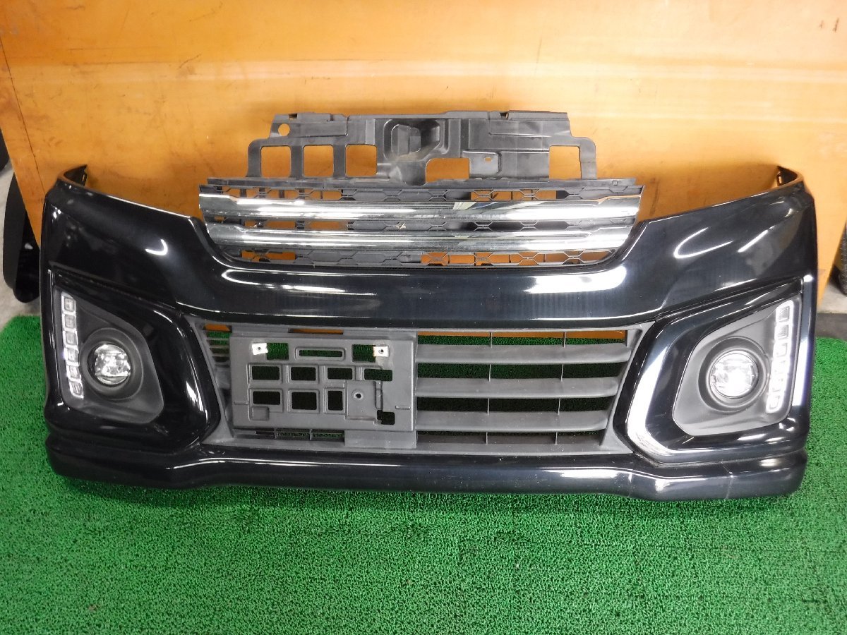 ★ マツダ / フレアワゴン / MM42S / カスタムスタイルXS / フロントバンパー / ZJ3 ブラック / LEDフォグ イルミ付