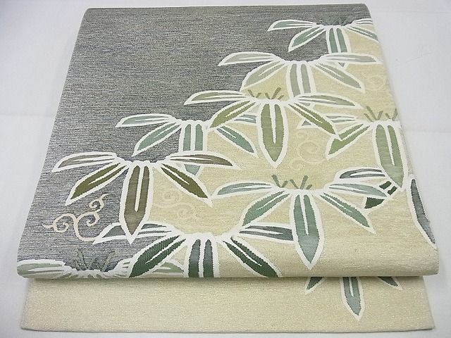 平和屋1■極上　京友禅の人間国宝　上野為二　綴れ　袋帯　笹唐草文　逸品3s4332