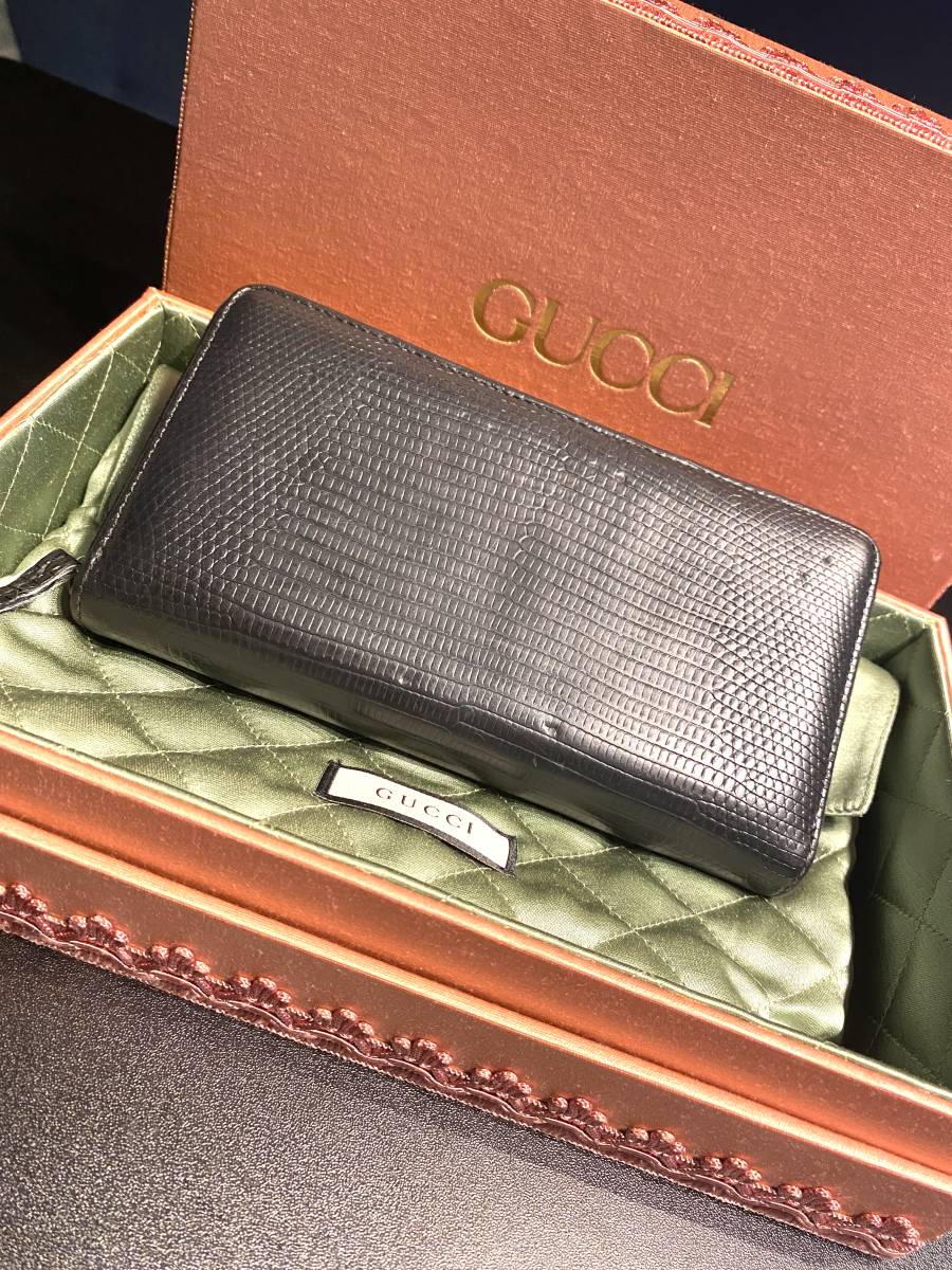 新品同様！ GUCCI 財布 シマレザー GG金具 グッチ 長財布 ラウンド