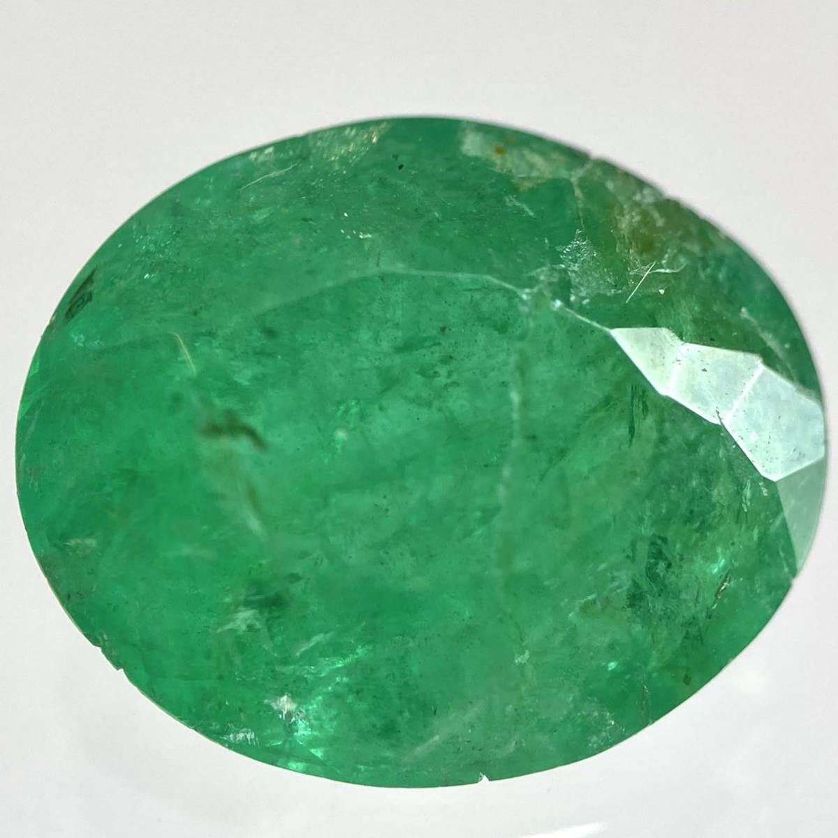 4.4ctUP!!［天然エメラルド4.450ct］S 約12.5×10.5mmソーティング付 ルース 裸石 宝石 ジュエリー jewerly emerald beryl ベリル テEC1