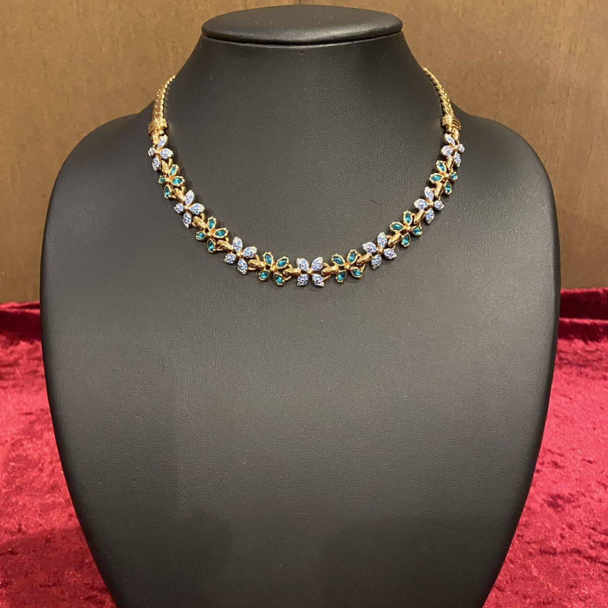 美品 豪華 SWAROVSKI スワロフスキー リーフ ラインストーン 