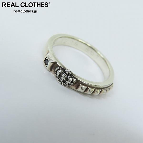 Justin Davis/ジャスティンデイビス クラウンリング スタッズ ブラックダイヤ 0.01ct /15号 /LPL