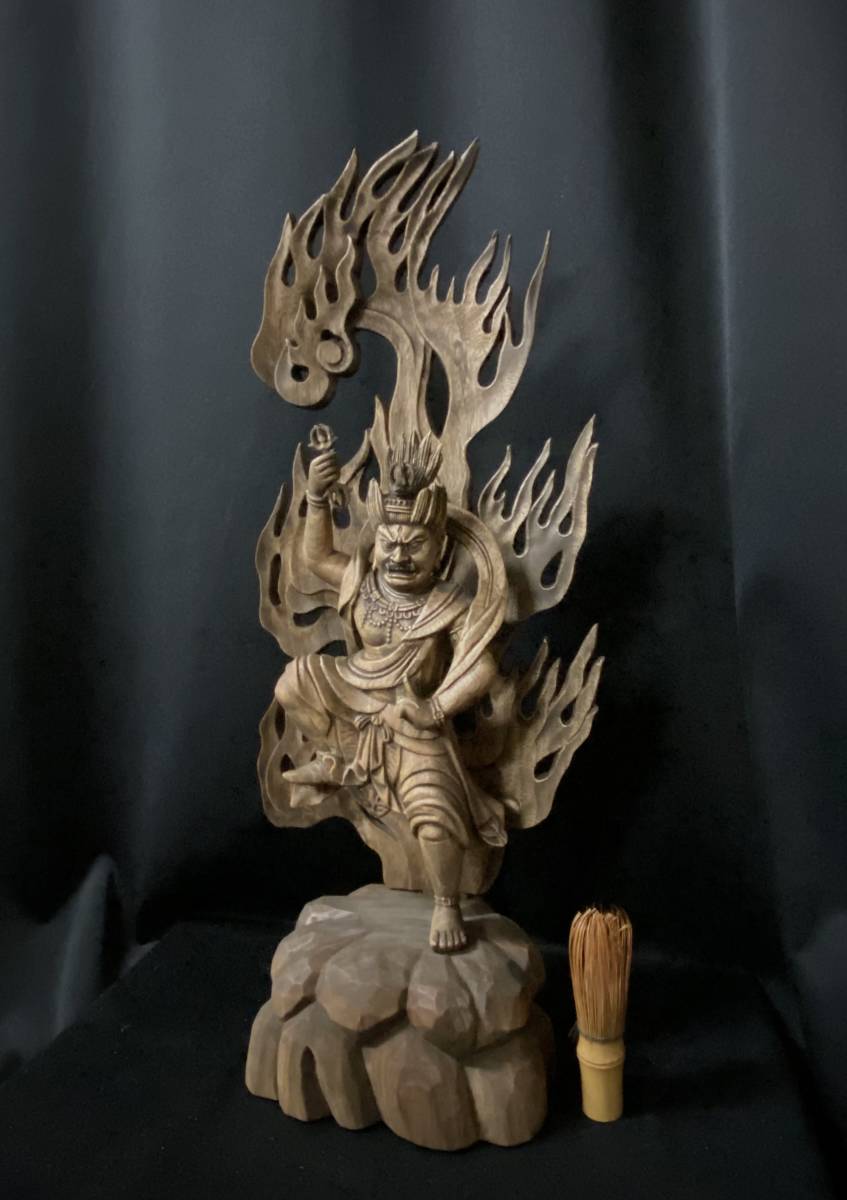 井波彫刻 仏教工芸品 大型55cm 総楠製 極上彫 木彫仏像 蔵王権限 Yahoo