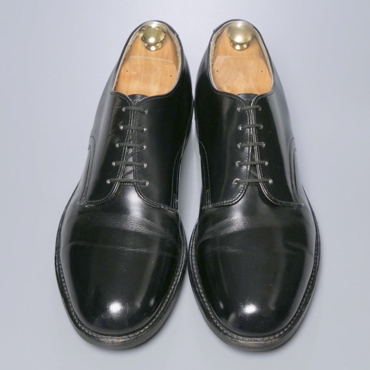 W0177//90s*米軍実物/DPSC*ウルヴァリン/WOLVERINE*メンズ8R/プレーントゥ/サービスシューズ/レザーシューズ/革靴/黒/ブラック