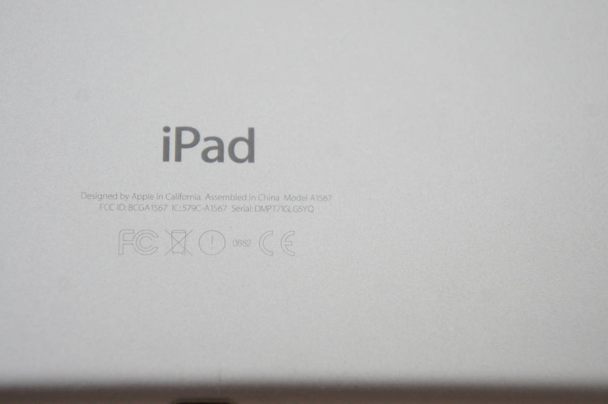 iPad air2　A1567 ジャンク　表示パネル不良　アクチベーション　ロック有り　 128G（ 付属品:なし）再出品