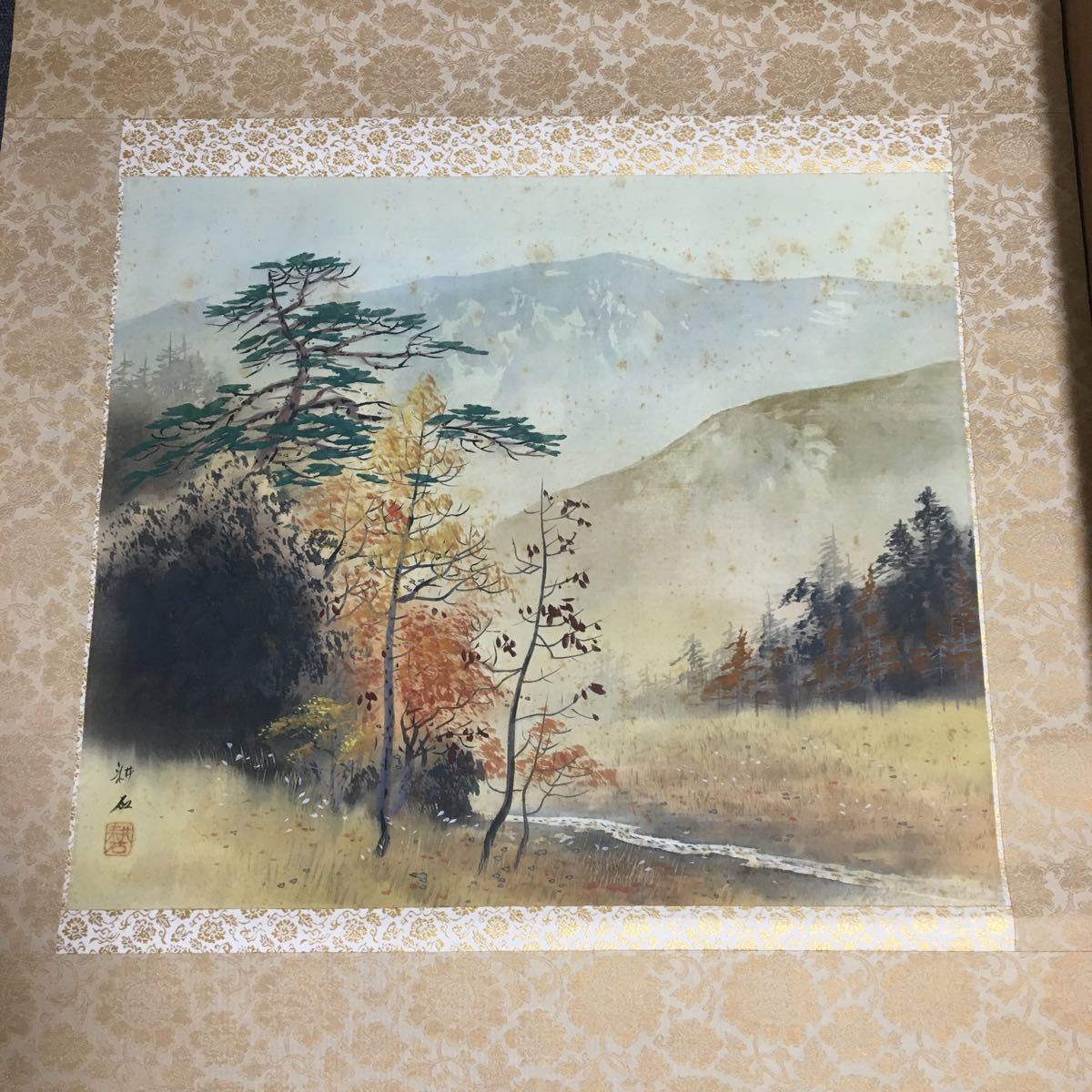 模写】掛軸 耕石 絹本 共箱 同梱可能 N O.3016 【公式通販】