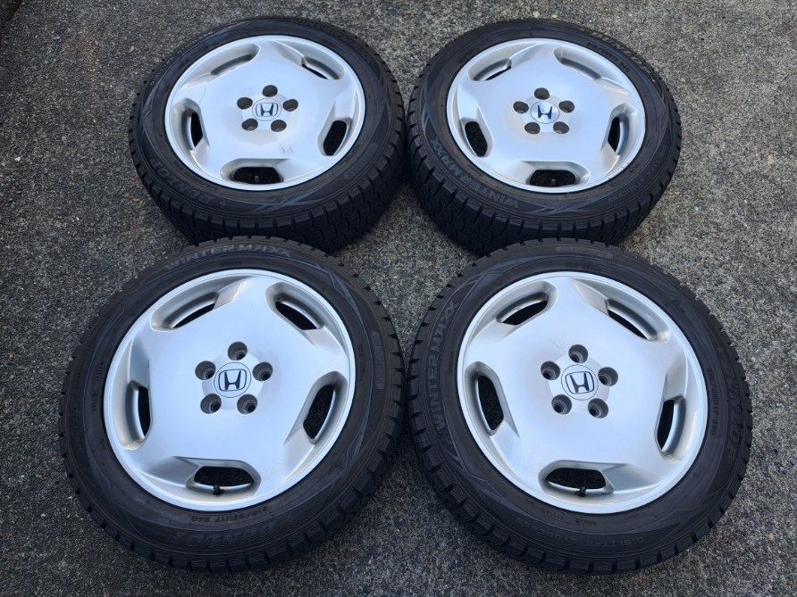 【超バリ溝（9分山）/良品】 オデッセイ アブソルート 純正 17×7J +55　5H114.3　ハブ径64mm　ダンロップ WINTER MAXX WM01　215/55R17 オデッセイ ホンダ アブソルート (ハイブリッド HYBRID 17×7J(+55)PCD114.3