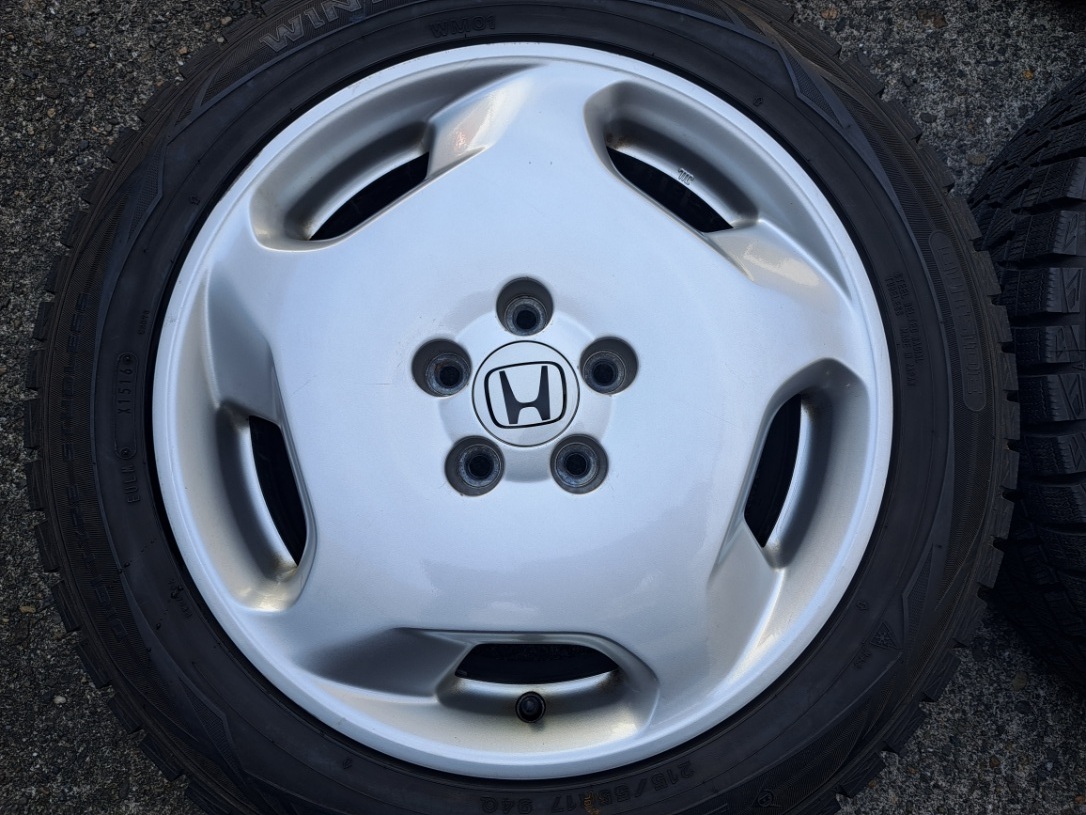 【超バリ溝（9分山）/良品】 オデッセイ アブソルート 純正 17×7J +55　5H114.3　ハブ径64mm　ダンロップ WINTER MAXX WM01　215/55R17 オデッセイ ホンダ アブソルート (ハイブリッド HYBRID 17×7J(+55)PCD114.3