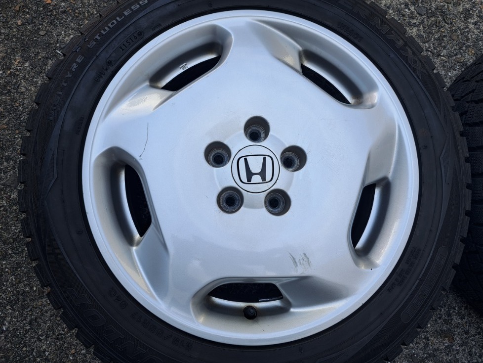 【超バリ溝（9分山）/良品】 オデッセイ アブソルート 純正 17×7J +55　5H114.3　ハブ径64mm　ダンロップ WINTER MAXX WM01　215/55R17 オデッセイ ホンダ アブソルート (ハイブリッド HYBRID 17×7J(+55)PCD114.3