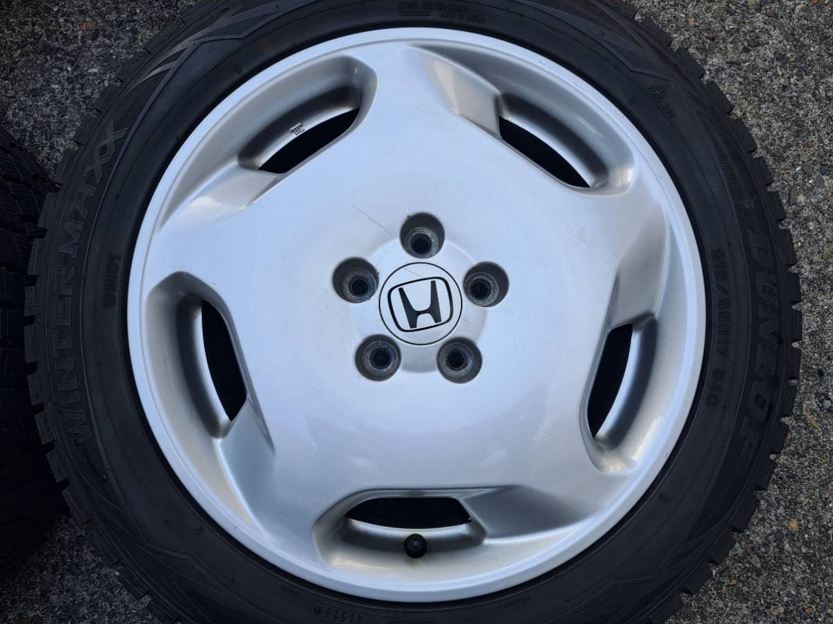 【超バリ溝（9分山）/良品】 オデッセイ アブソルート 純正 17×7J +55　5H114.3　ハブ径64mm　ダンロップ WINTER MAXX WM01　215/55R17 オデッセイ ホンダ アブソルート (ハイブリッド HYBRID 17×7J(+55)PCD114.3