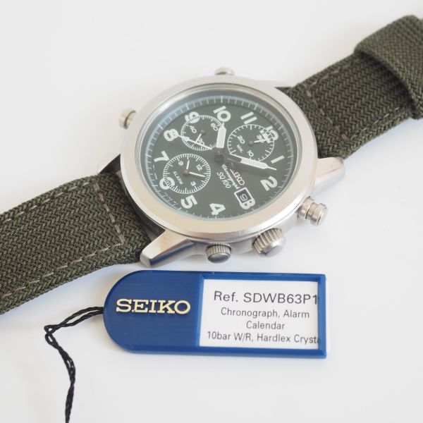 ジャンク SEIKO SDWB63P1 7T32-7D90 クロノグラフ クォーツ ミリタリー