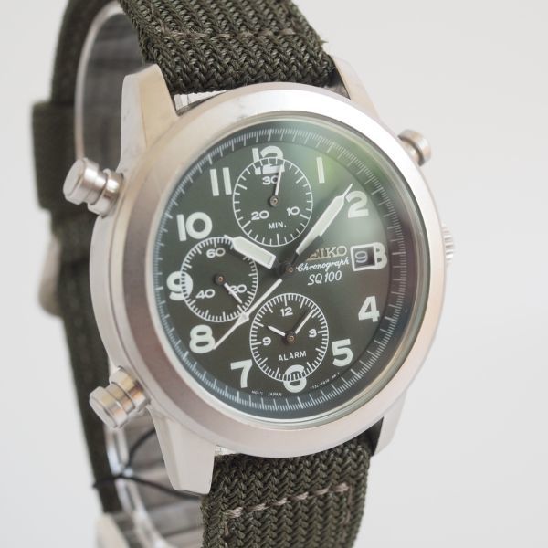 ジャンク SEIKO SDWB63P1 7T32-7D90 クロノグラフ クォーツ ミリタリー