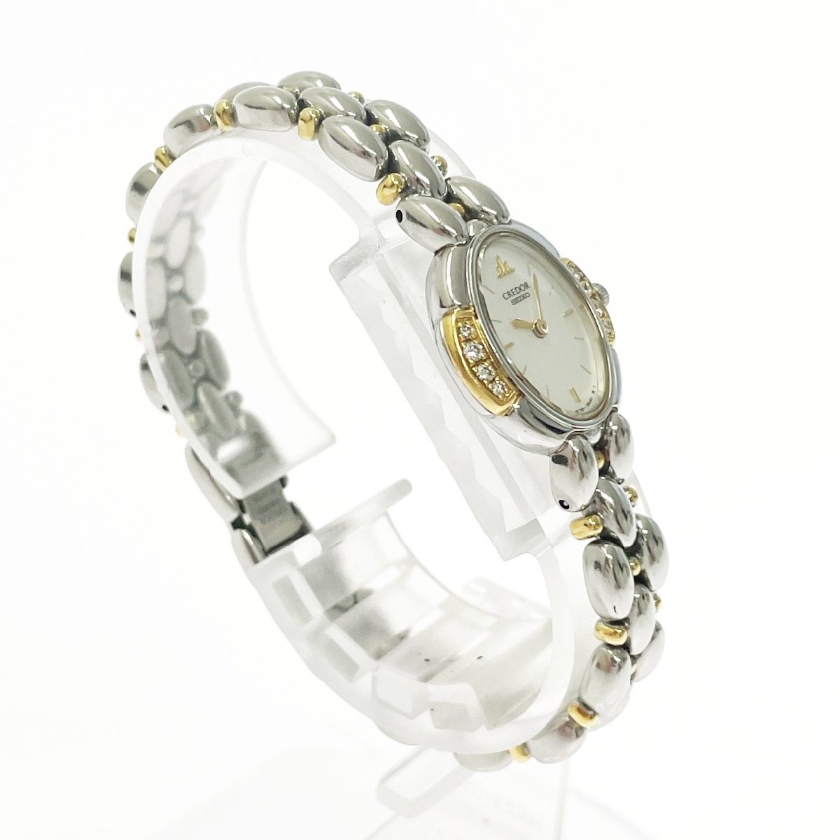しろ 1円スタート】SEIKO セイコー 1E70-3040 クレドール ダイヤベゼル 18KT