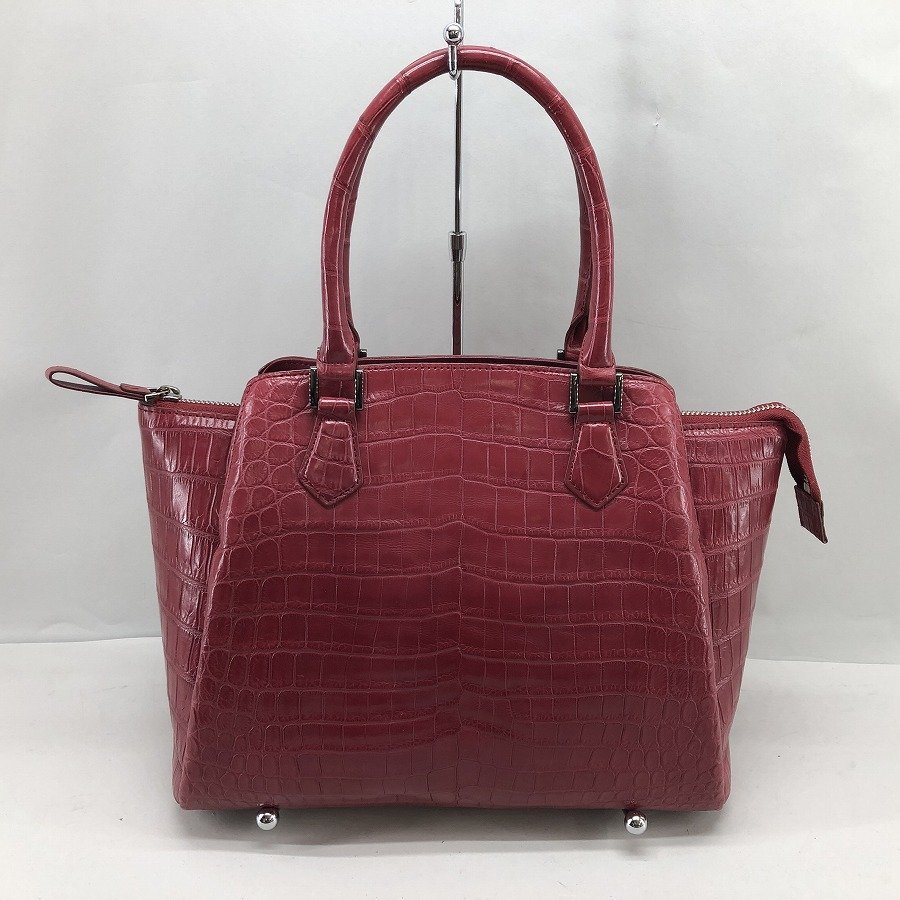 SALE，定番 BAGFAN バッグファン レザー ハンドバッグ クロコダイル[327384