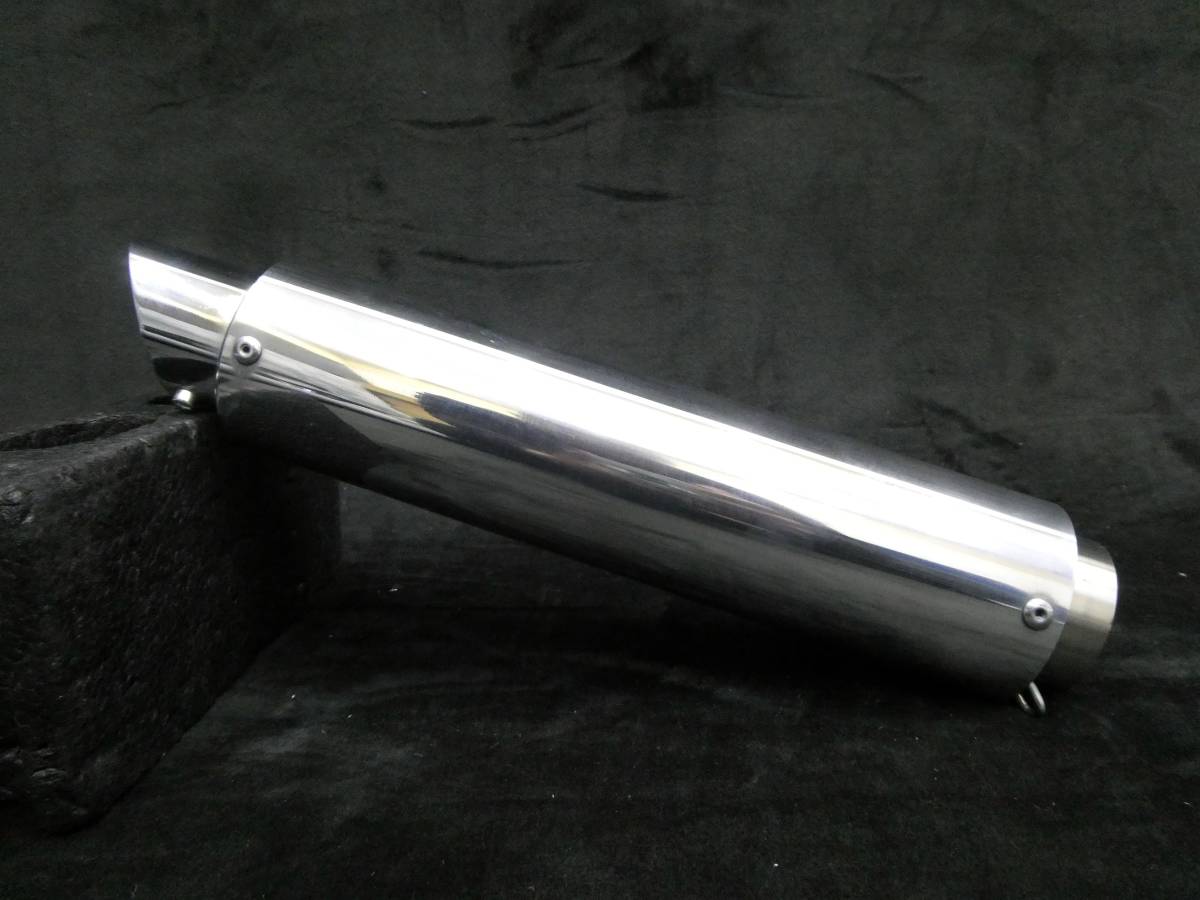 スラッシュカット　サイレンサー　銀×メッキ　５０．８/汎用CBX400FマフラーCBR400F筒型CBX550FジェイドCB400SFホークCB400FエンデCB250T