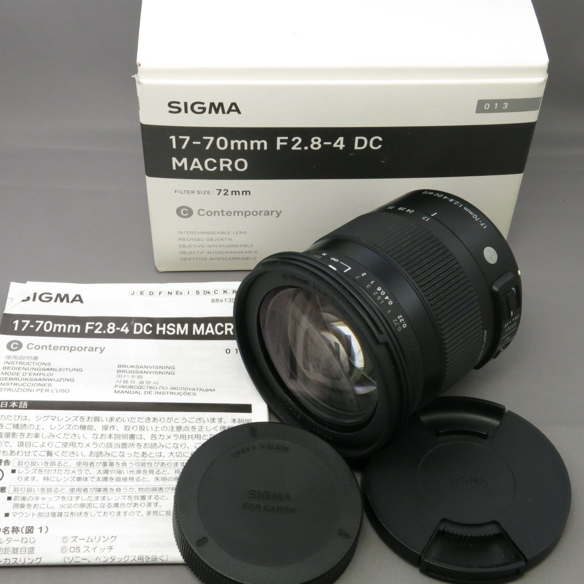 【美品】SIGMAシグマ　キヤノンEF用17-70mmF2.8-4DC MACRO OS（Ｃ）　CanonキヤノンEFマウント(キャノン）★NO.7512