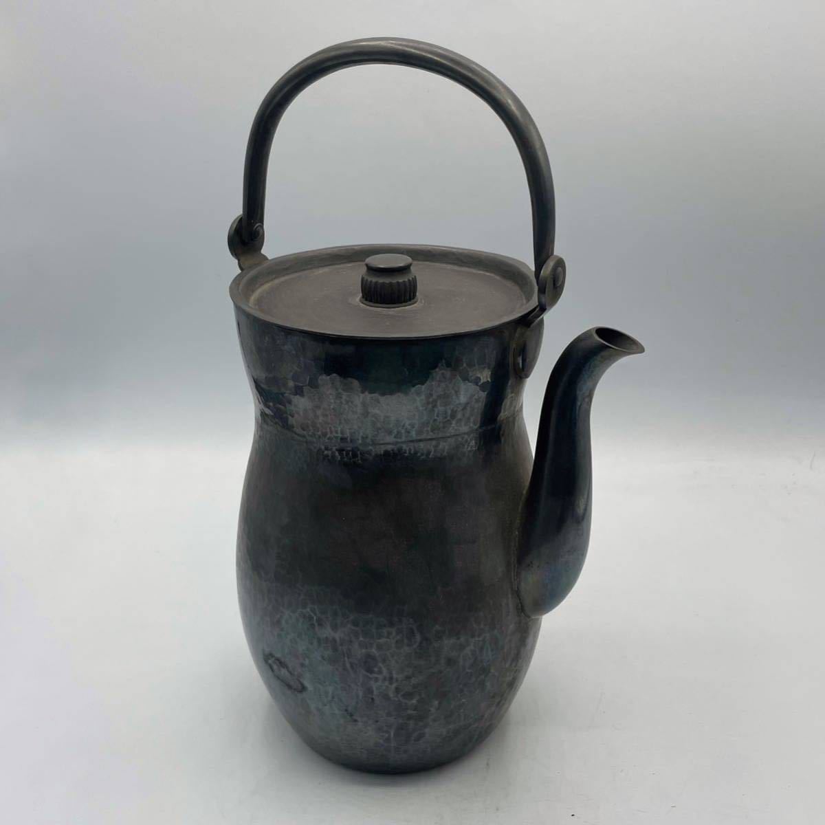 茶道具　古鈴　水注 古錫水瓶（水注）高約26.5cm / 時代物 古玩 錫製 水差し 茶器 茶道具
