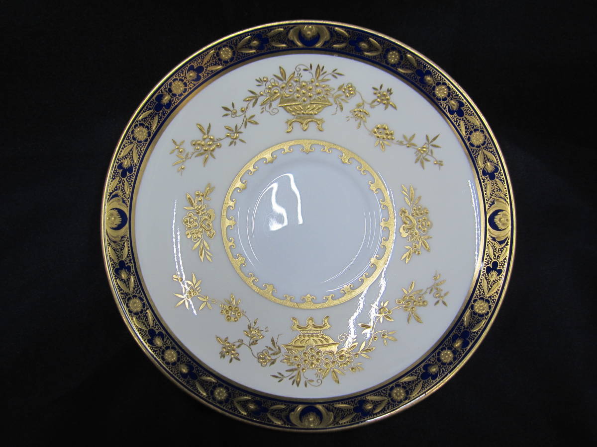 ミントン 最高級 ダイナスティ 金彩 コバルト ゴールド プレート 大皿