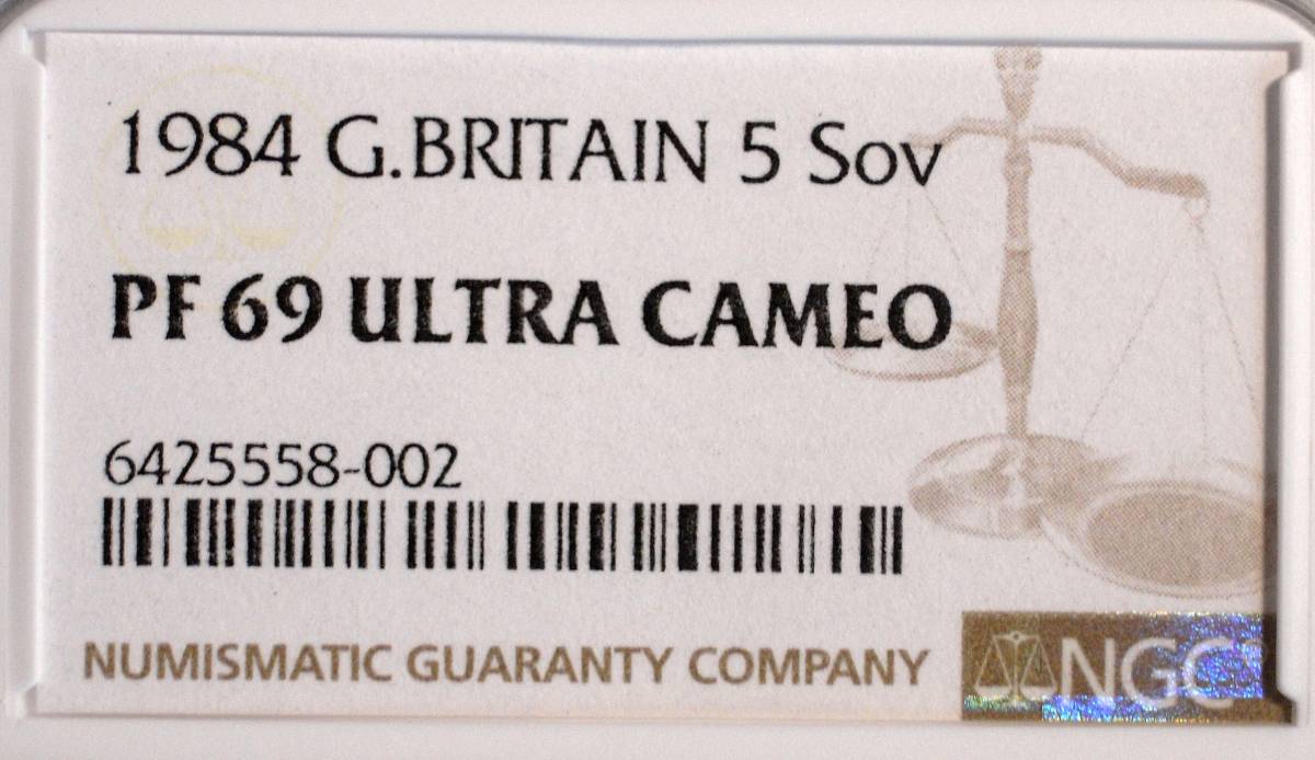 イギリス NGC 5ソブリン PF69UC Yahoo!オークション 1984年 0 金貨 