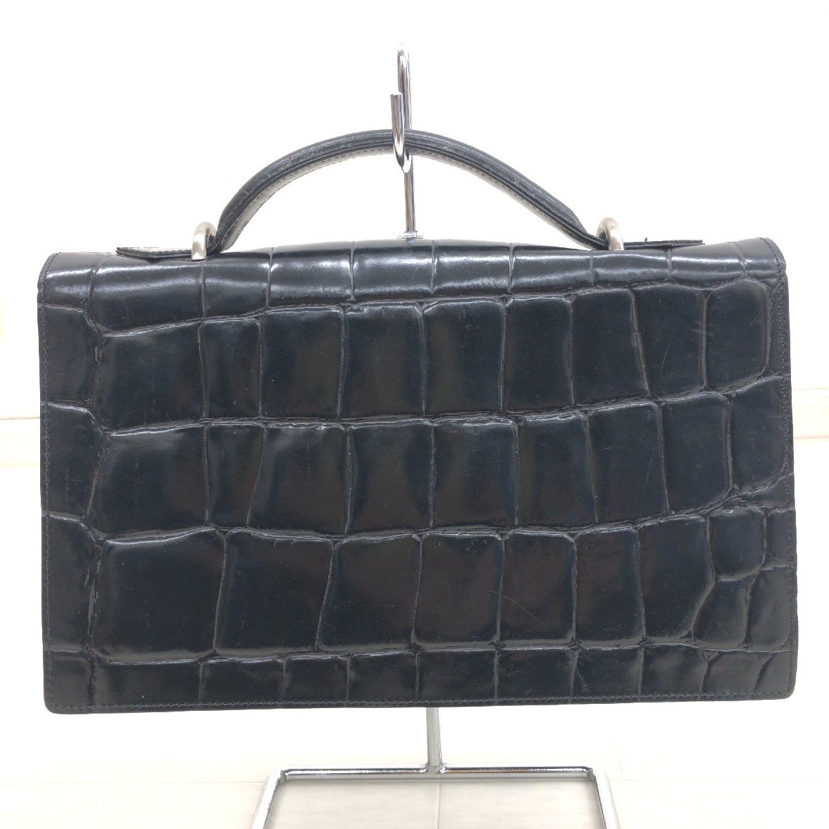 ◇GIANNI VERSACE ヴェルサーチ クロコ型押し 本革 レザー ミニ 