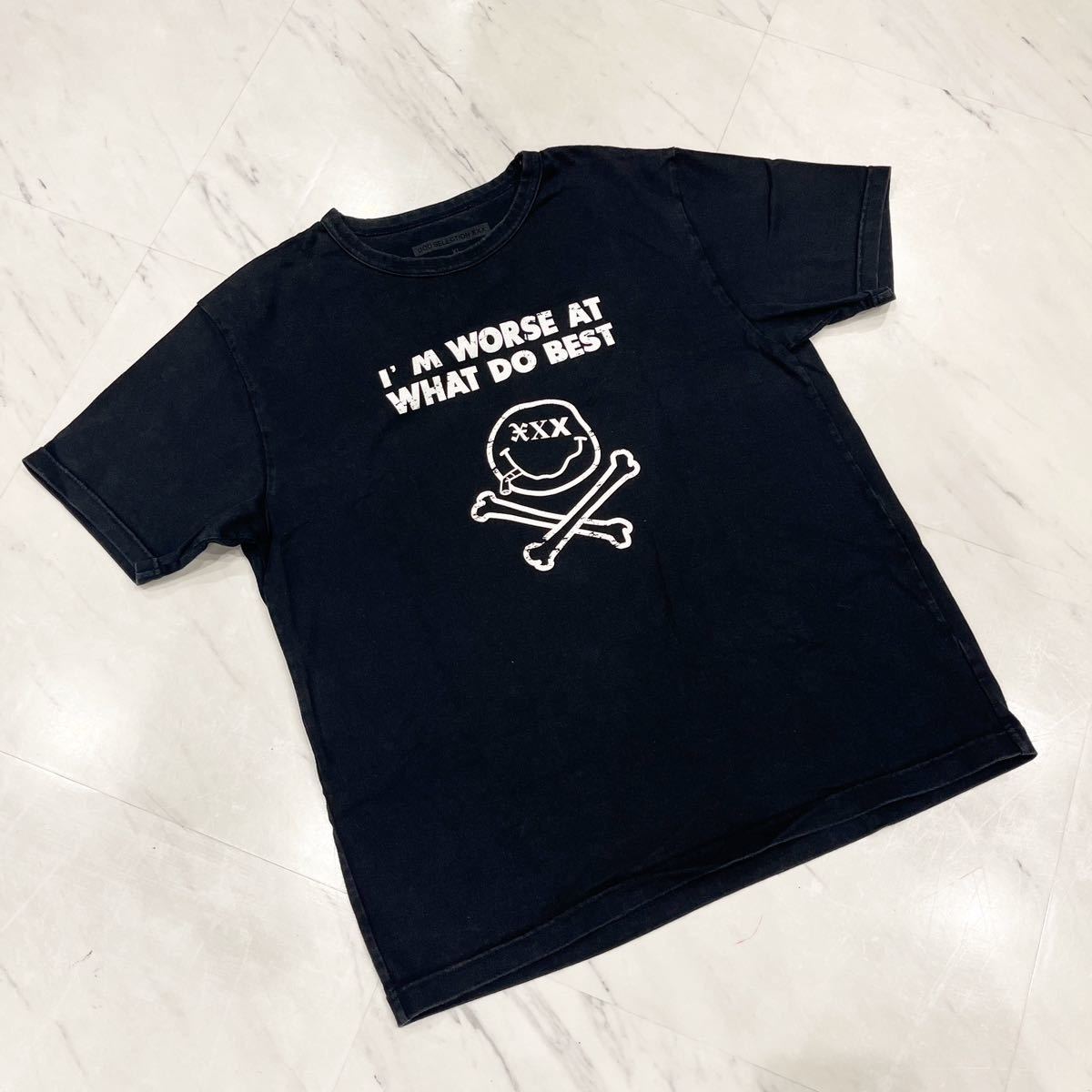 GOD SELECTION XXX ゴッドセレクション トリプルエックス 半袖 Tシャツ メンズ XLサイズ ブラック ロゴ プリント オススメ 