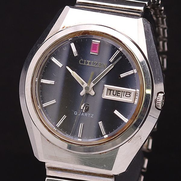 1円 シチズン QZ 8810-885023 デイデイト カットガラス ブルー系文字盤 メンズ腕時計 NMR 1195000YSD