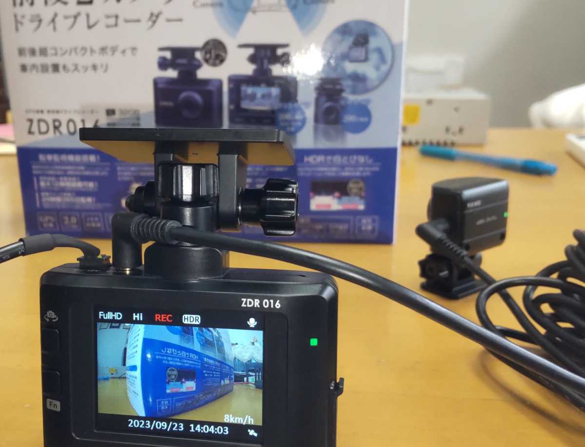 ☆コムテックZDR016 200万画素 GPS LED信号対応 前後2カメラ・ 32GBの