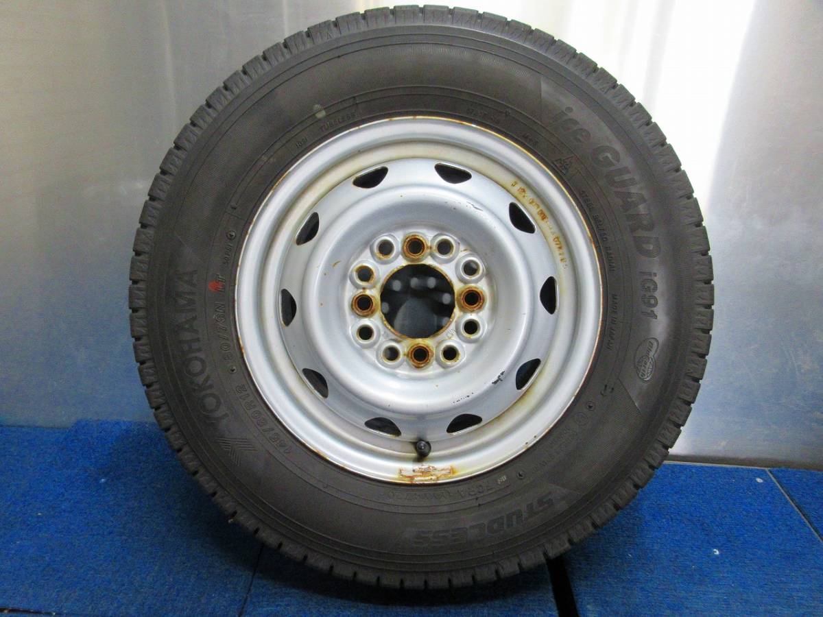 ★8分山★19.20年製★ ヨコハマ iG91 145/80R12 LT　マルチ 12×4J 4H-100/110/114.3 4本セット スタッドレス 軽トラ・軽バン等　A386 145&frasl;80R12 iG91 ヨコハマ M74 [スタッドレスタイヤ] 80&frasl;78NヨコハマタイヤiG91新品26年製4本