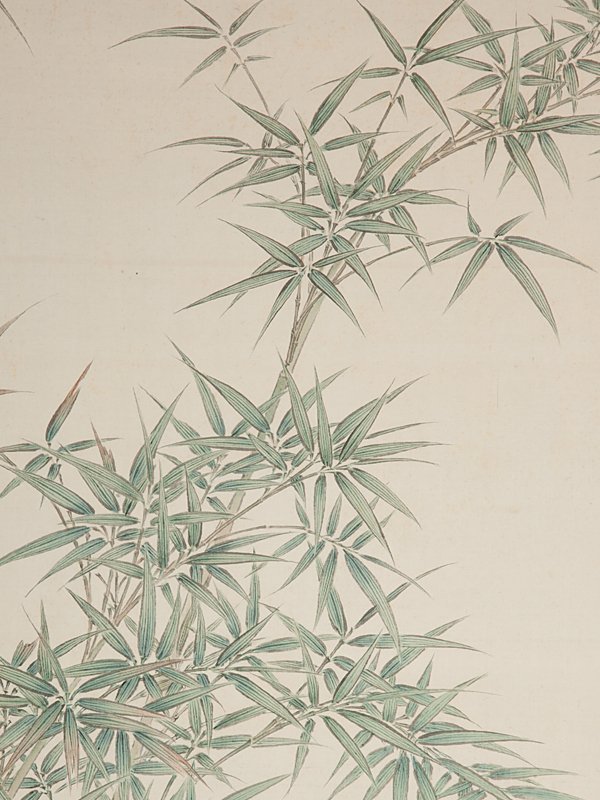 五】藤幾鶴舟 花鳥図 真作 絹本 彩色 掛軸 箱付