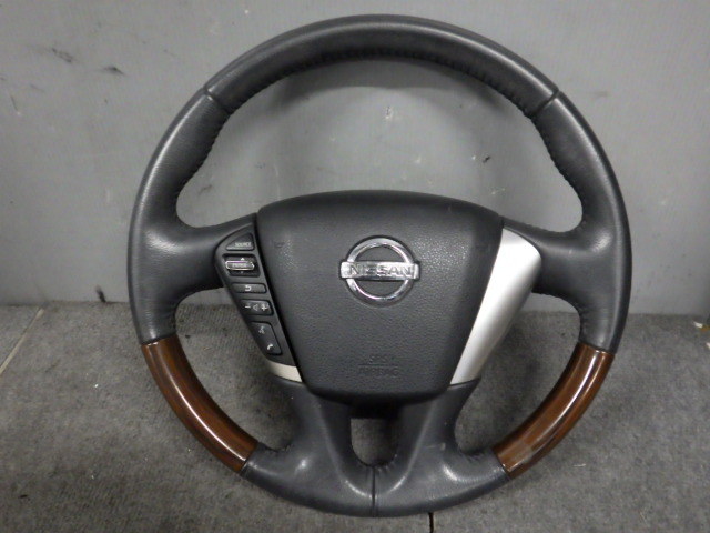 売り切り TNJ32 ティアナ ホーンパッド付 レザー ハンドル ウッドコンビ ステアリング 05-09-19-507 C3-H1-2 スリーアール長野