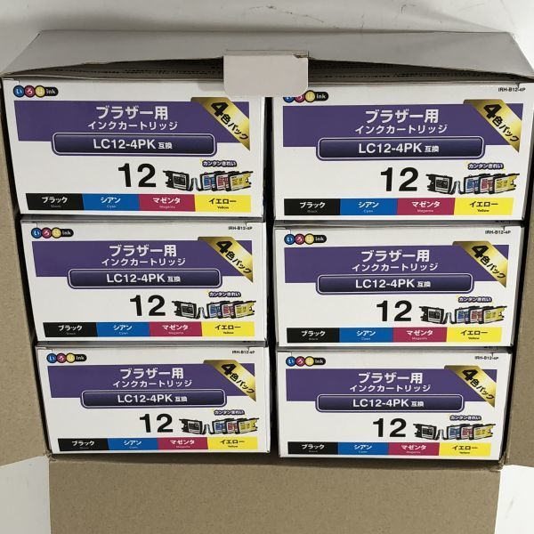 【10/29最終処分】送料無料 ブラザー LC12-4PK 互換インクカートリッジ IRH-B12-4P 4色 6箱入り AA0705小1837/0816