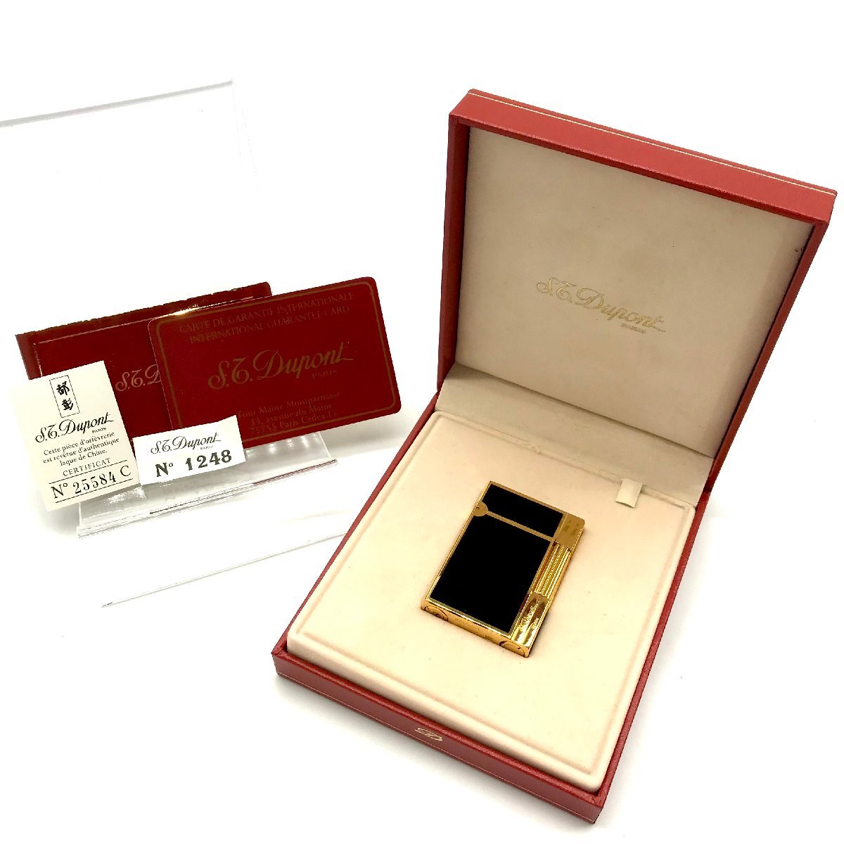 1円 S.T Dupont デュポン 快音 ギャッツビー 黒漆 ガスライター 