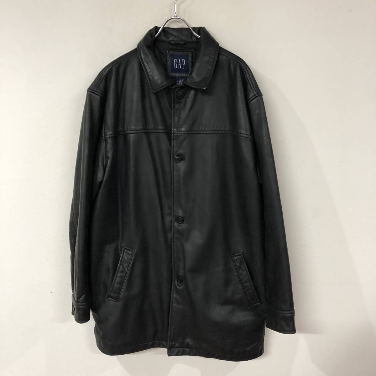 ビンテージ 00s オールドギャップ GAP レザー デザイン カーコート