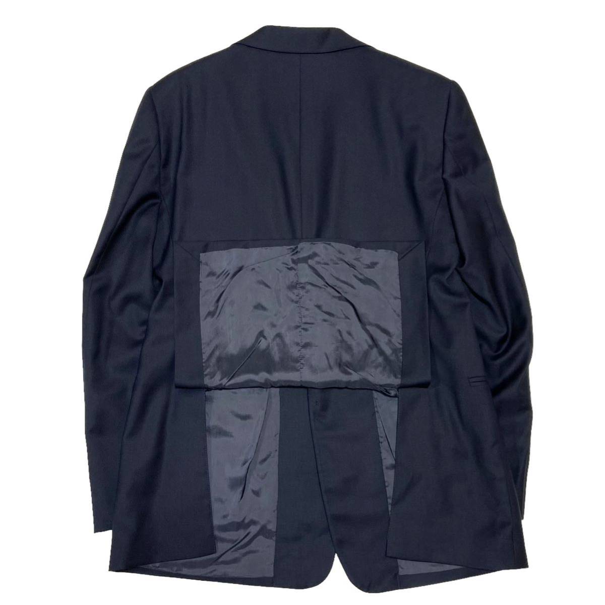 未使用 EMPORIO ARMANI カシミヤ混 スーツ セットアップ 大きいサイズ ウール 毛 カシミア ネイビー エンポリオアルマーニ タグ付 52