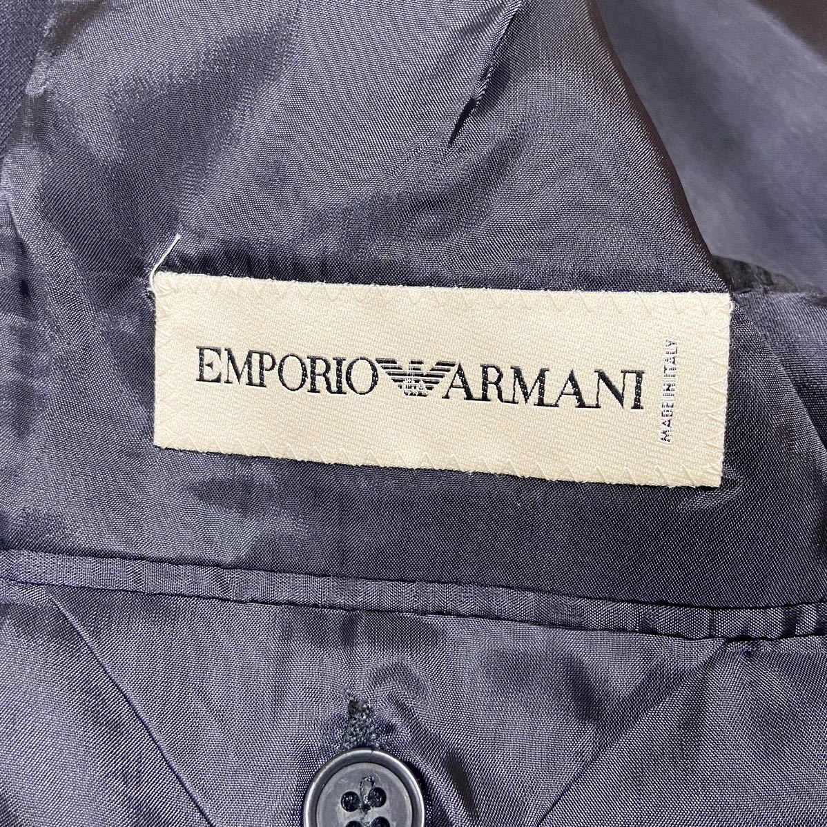 未使用 EMPORIO ARMANI カシミヤ混 スーツ セットアップ 大きいサイズ ウール 毛 カシミア ネイビー エンポリオアルマーニ タグ付 52