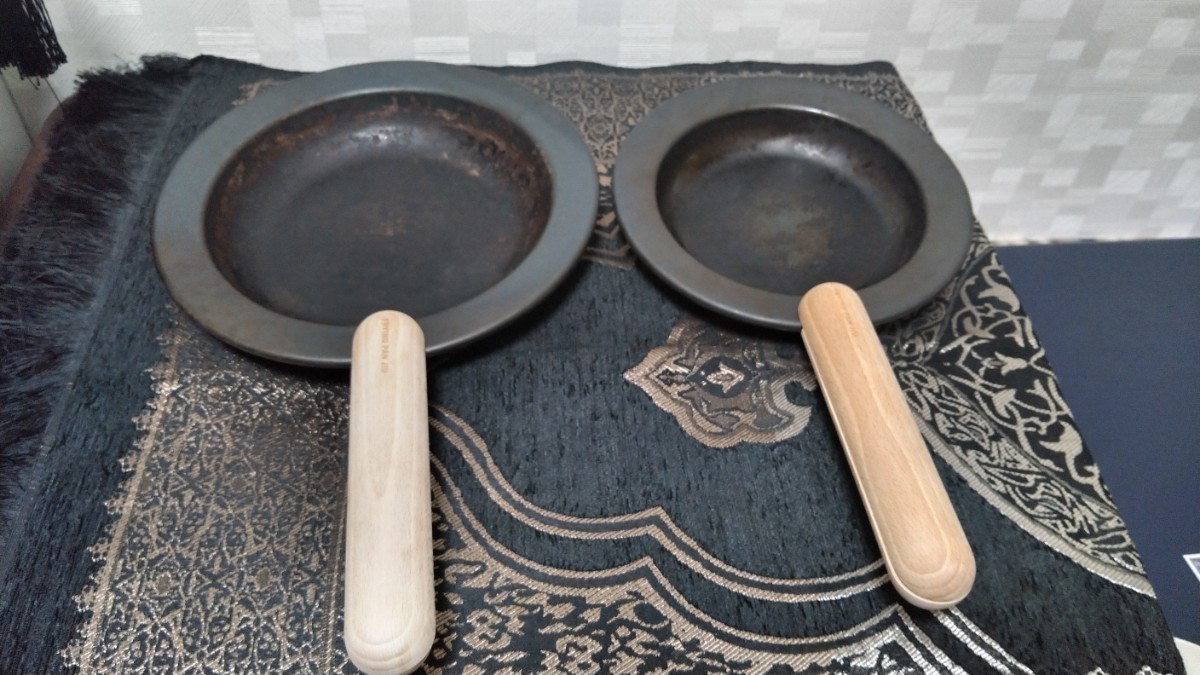 鉄 フライパン Frying Pan Jiu サイズS M ビーチ ブナ材 TENT 藤田金属 大阪 八尾市 中古　S、Mセット