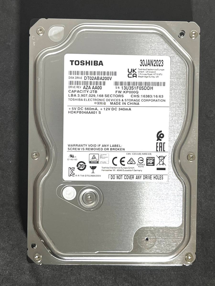 得価，新品 2TB TOSHIBA / DT02ABA200V 使用時間： 13 ｈ 2023年製 同様 3.5インチ内蔵HDD AVコマンド対応(2TB～)｜売買されたオークション情報、yahooの商品情報をアーカイブ公開 - オークファン 3.5 SerialATA