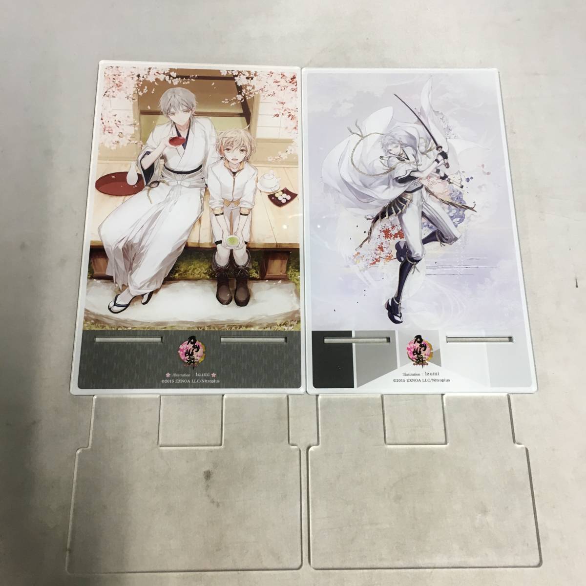 鶴丸国永 刀剣乱舞 アクリルミラースタンド アクリルアートブロック 2点セット 刀剣乱舞 二周年記念祝画アクリルミラースタンド 鶴丸国永 とうらぶ 鶴丸