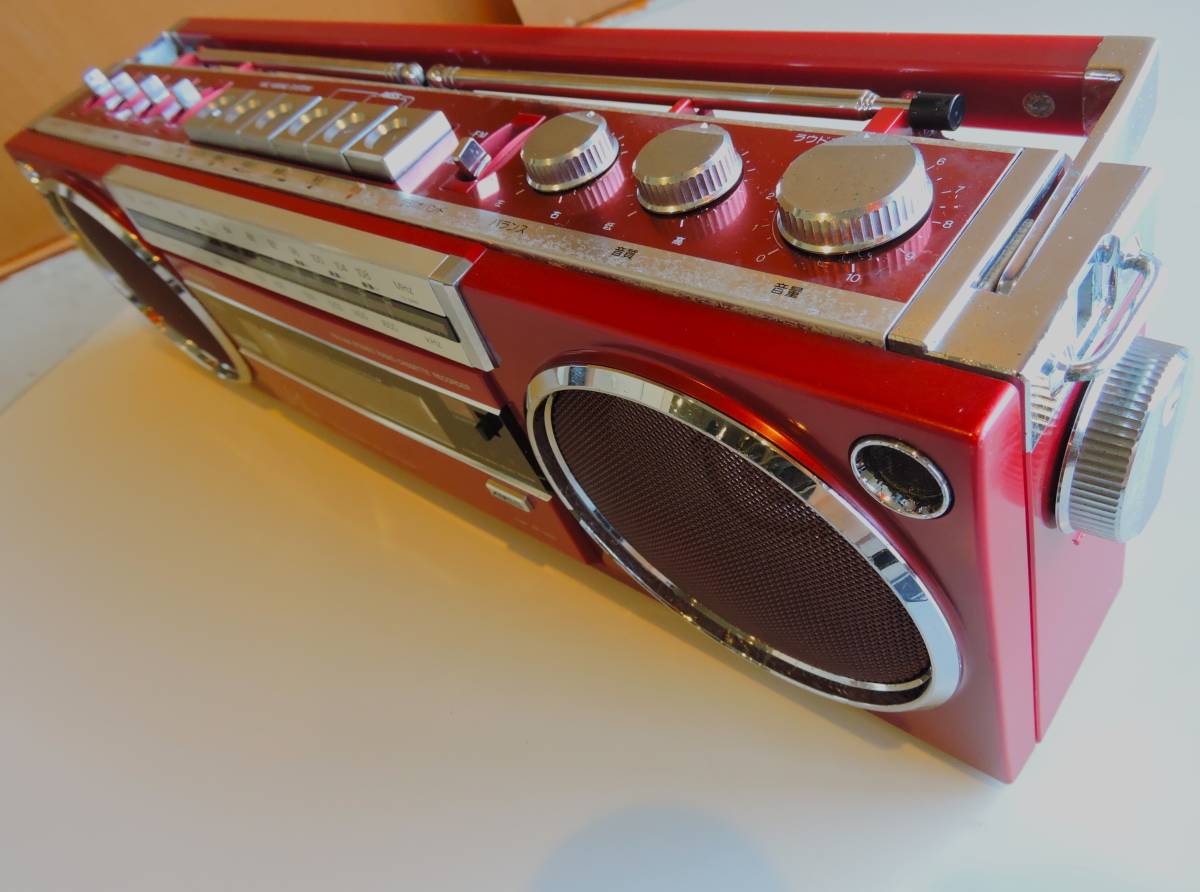 80s SANYO 小型ラジカセ U4 sx MR-U4SX レッド 整備済 動作品 良音