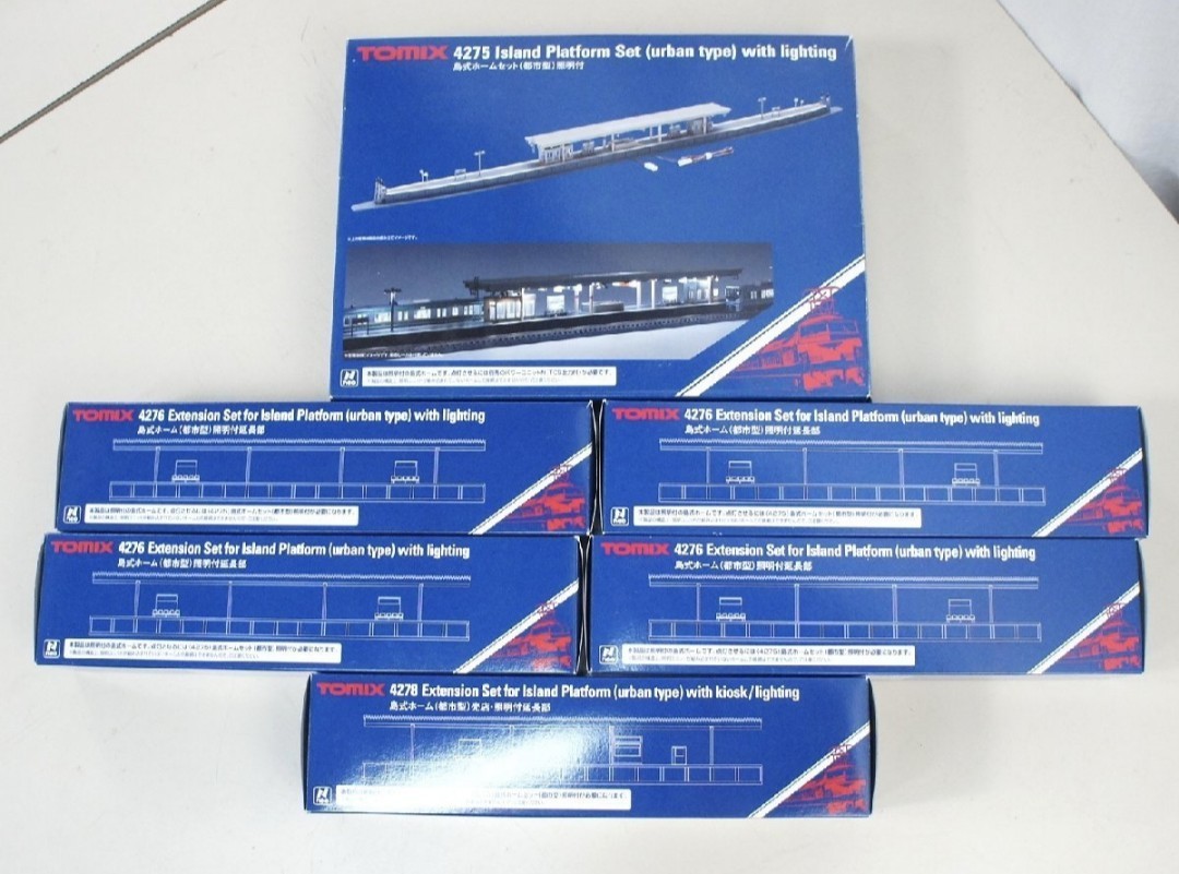 TOMIX 島式ホームセット 都市型 照明付 4275 照明付延長部 4276 売店
