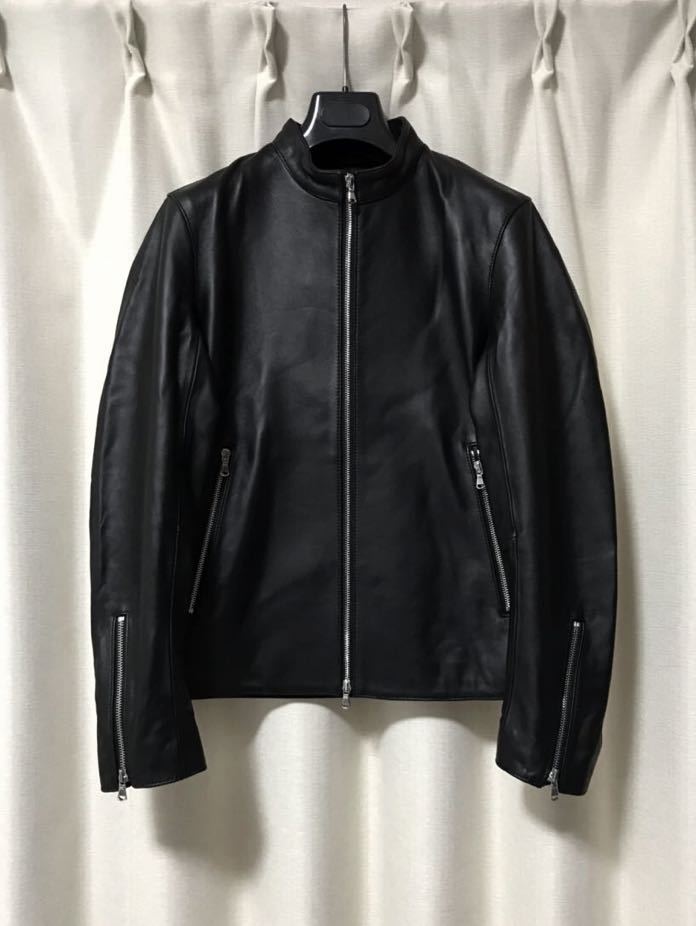 UNITED ARROWS green label relaxing 羊革 シングル レザー ライダース ジャケット M 定価29，700円 ユナイテッドアローズ ブルゾン