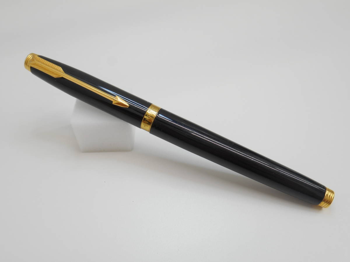 文具祭 パーカー 万年筆 ペン先 14K 黒×ゴールド 矢羽クリップ PARKER