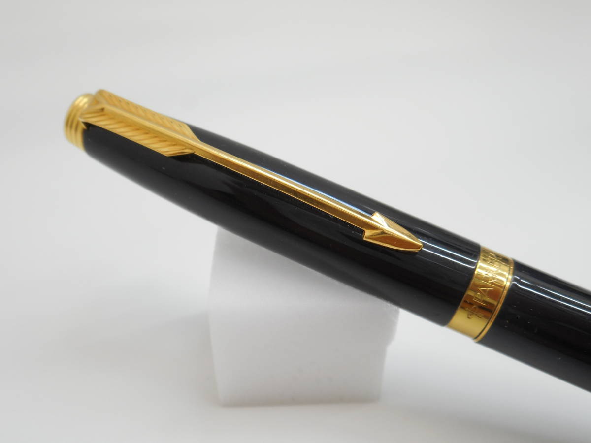 文具祭 パーカー 万年筆 ペン先 14K 黒×ゴールド 矢羽クリップ PARKER
