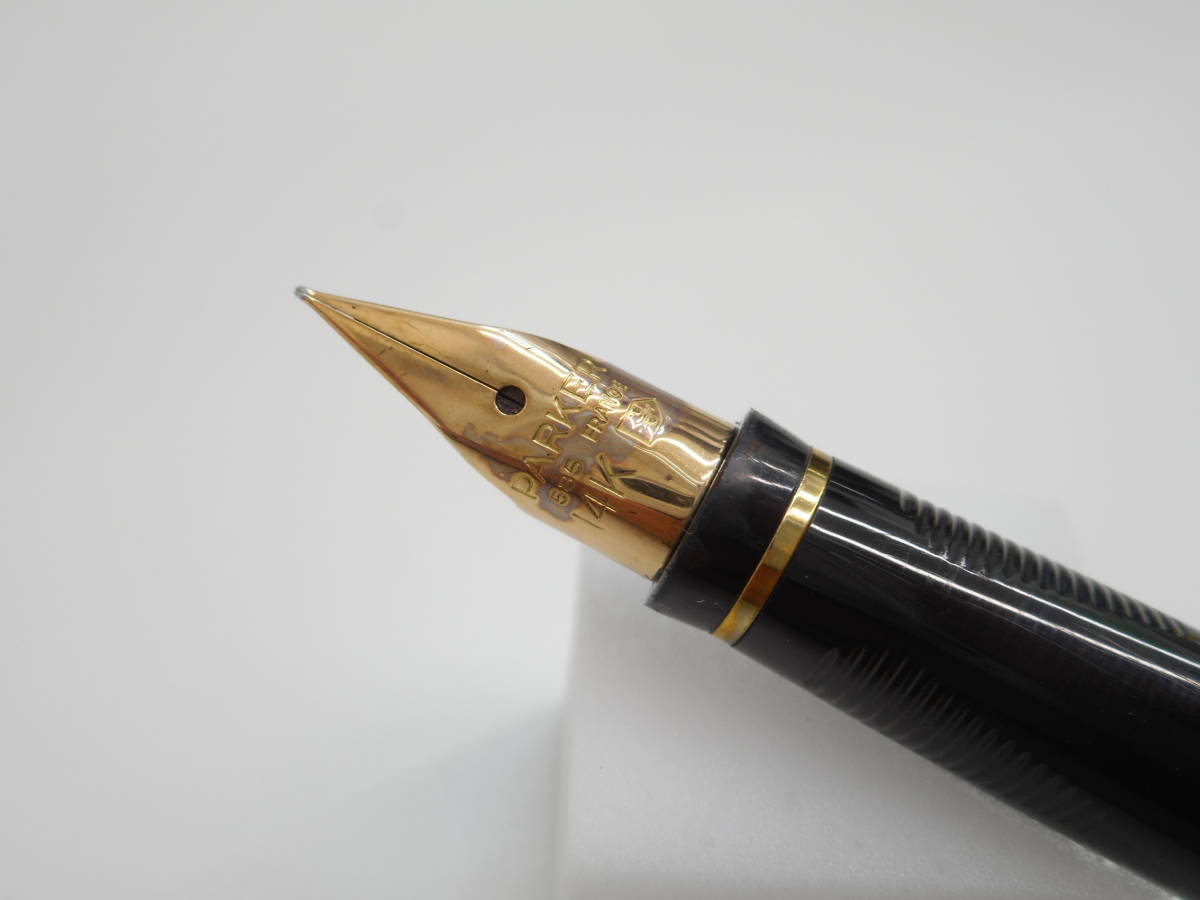文具祭 パーカー 万年筆 ペン先 14K 黒×ゴールド 矢羽クリップ PARKER