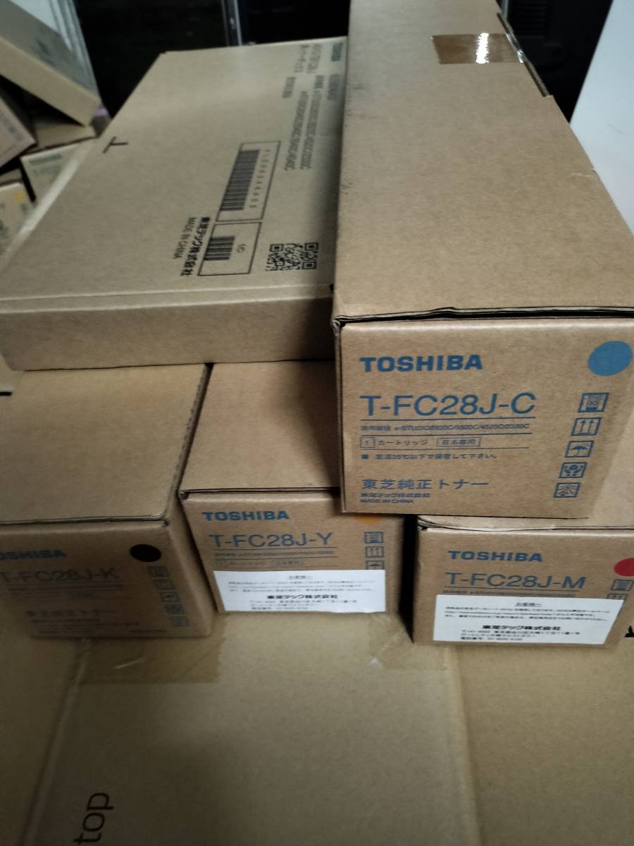 ■未使用保管品■東芝/TOSHIBA■純正トナー■ブラック/マゼンダ/イエロー/シアン■トナー4点■TBFC28J■廃トナーボックス1点■