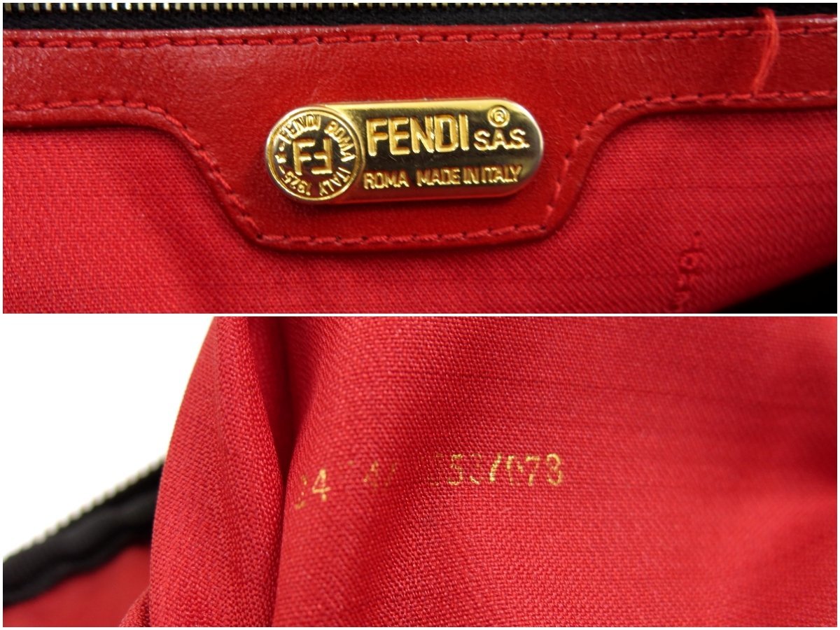 ◇美品◇FENDI フェンディ◇ヒョウ柄 FF金具◇ナイロン カーフ レザー 