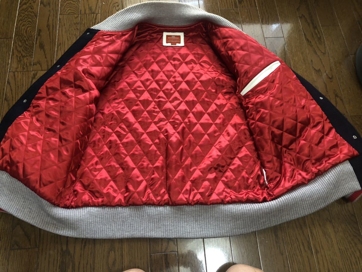 カンタベリー スタジャン 袖レザー 刺繍ワッペン ビックロゴ