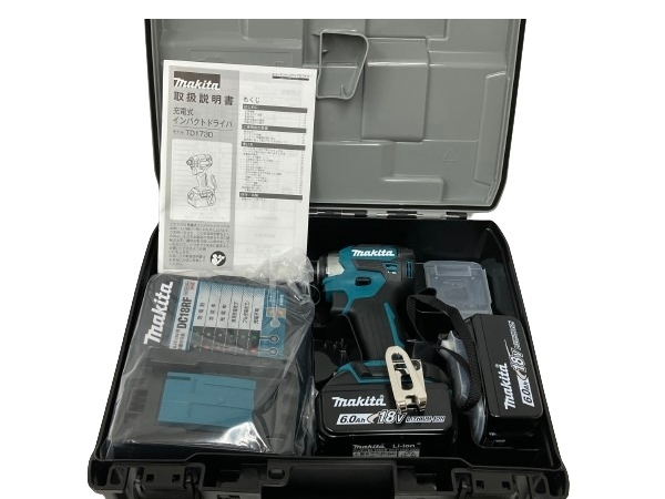 makita マキタ TD173DRGX 充電式インパクトドライバ 18V ブルー バッテリー2個 充電器 ケース セット 電動工具 未使用 M8105014
